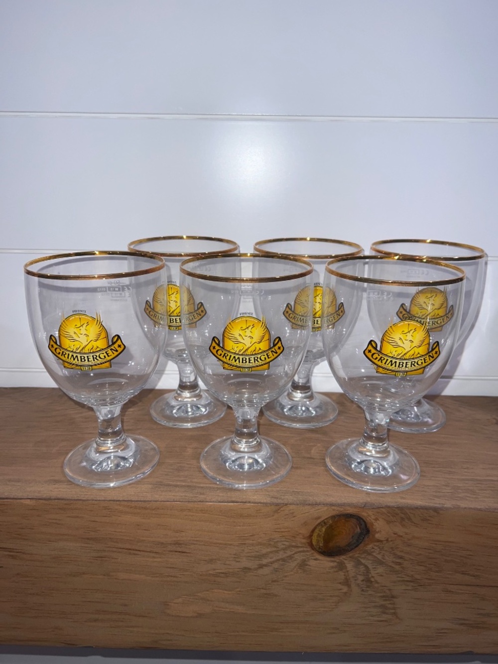 Official Ritzenhoff Grimbergen Belgian Beer Goblet with Phoenix Logo -Set of Six - Picture 3 of 8